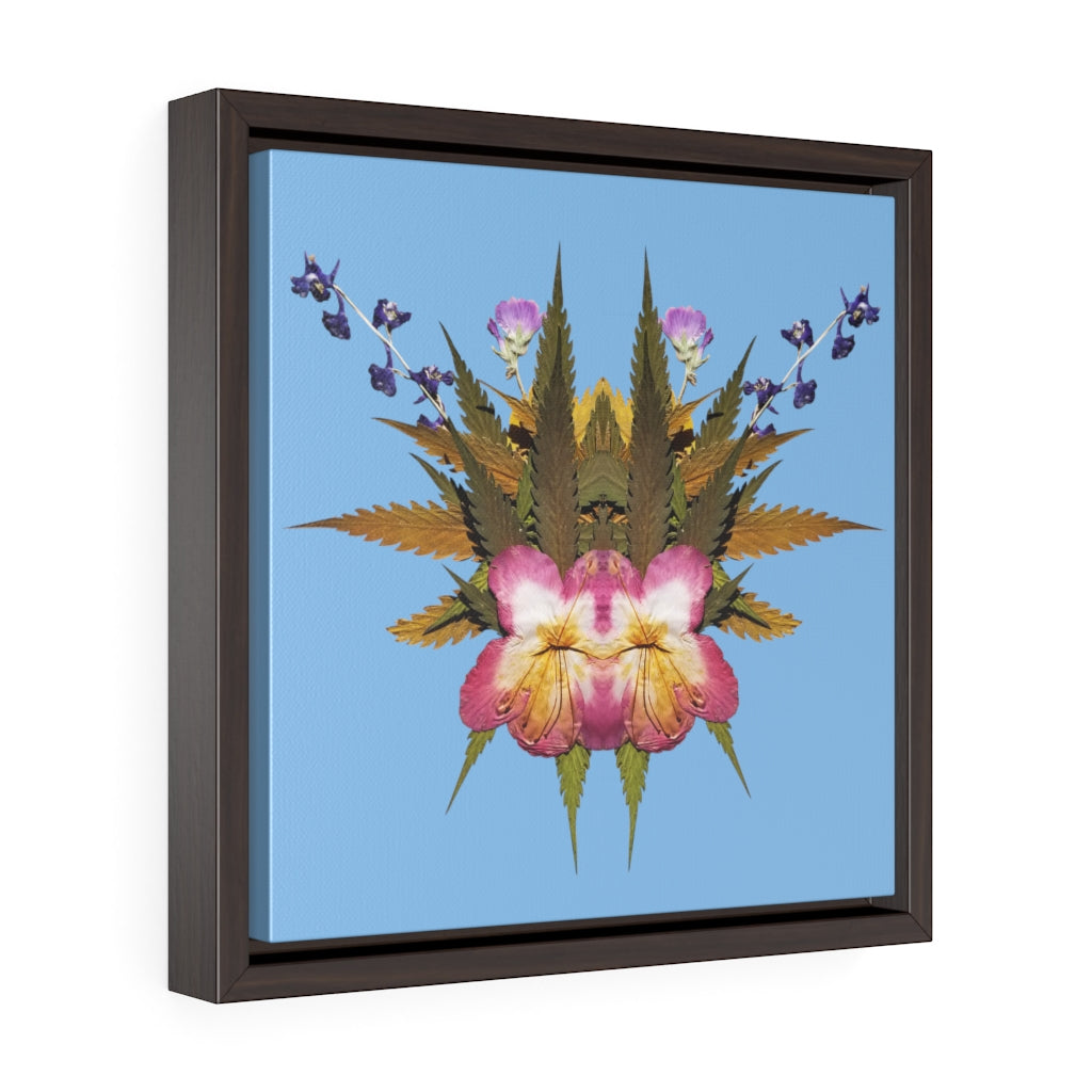 Smoochie Boochie (Sky) Square Framed Premium Gallery Wrap Canvas