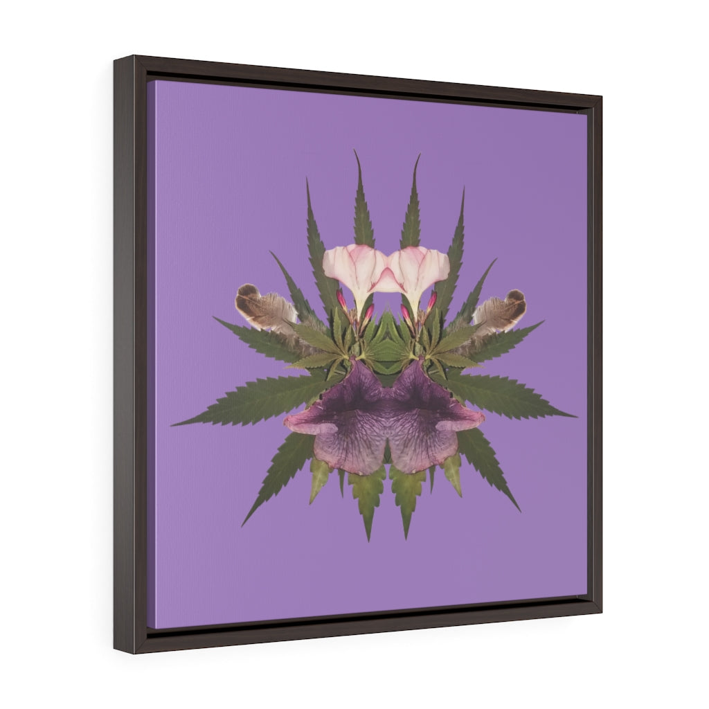 Soft Kiss (Purps) Square Framed Premium Gallery Wrap Canvas