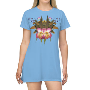 Smoochie Boochie (Sky) All Over Print T-Shirt Dress (Logo)