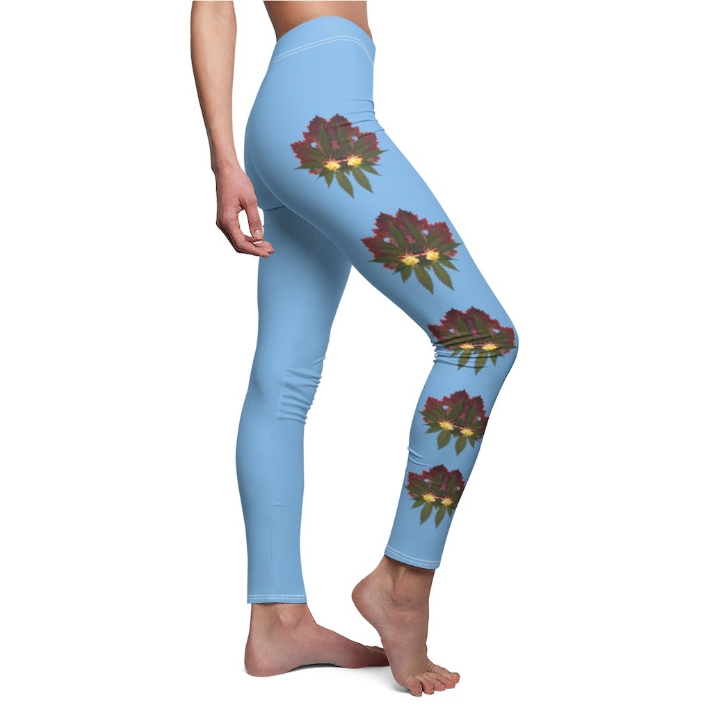 Cross Faded (Sky) Women's Cut & Sew Casual Leggings