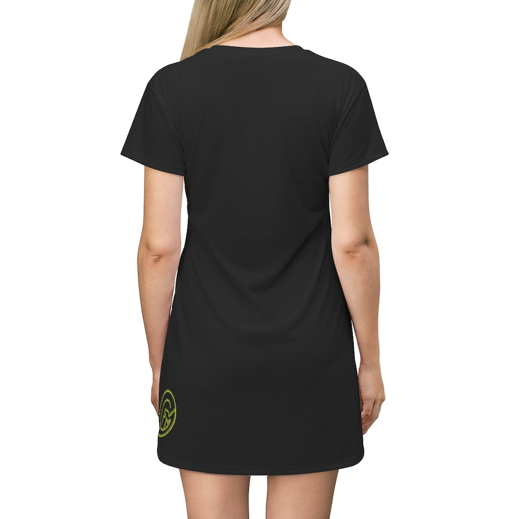 Bogan-Kisses (Midnite) All Over Print T-Shirt Dress (Logo)