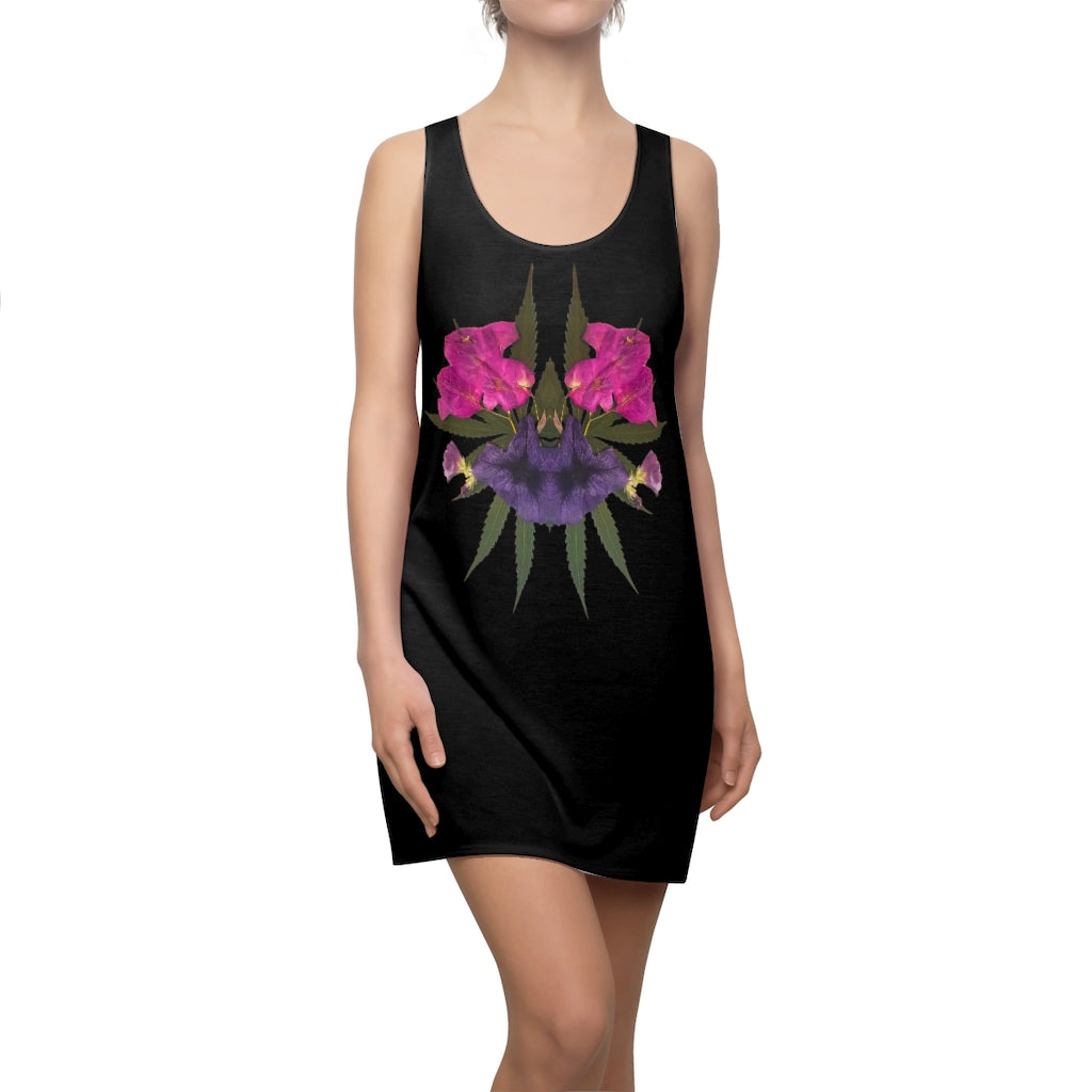 Bogan-Kisses (Midnite) Women's Cut & Sew Racerback Dress (Logo)