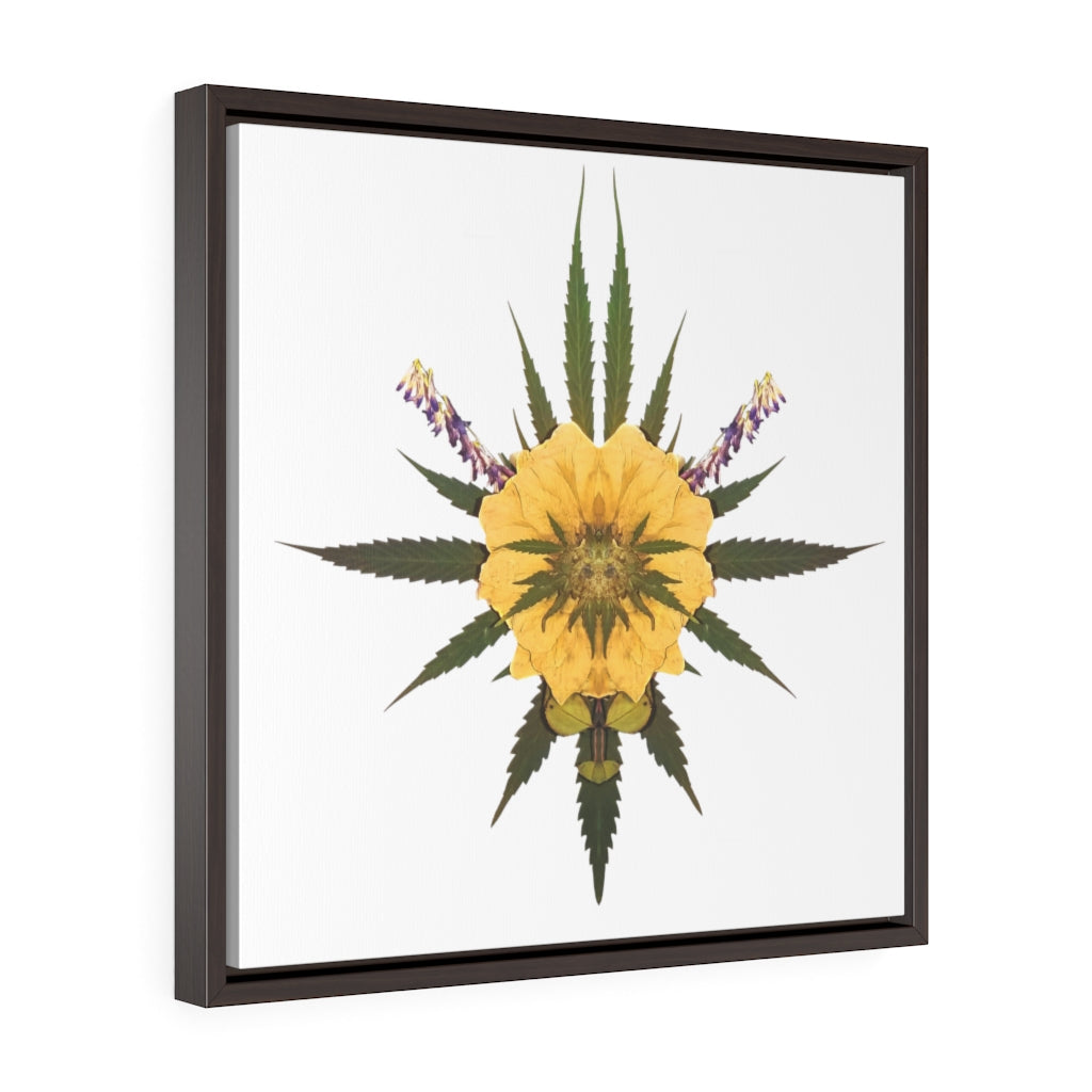 Blossom (Whiteout) Square Framed Premium Gallery Wrap Canvas