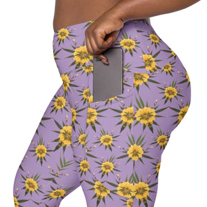 Blossom Playful (Purps) AOP Leggings with pockets