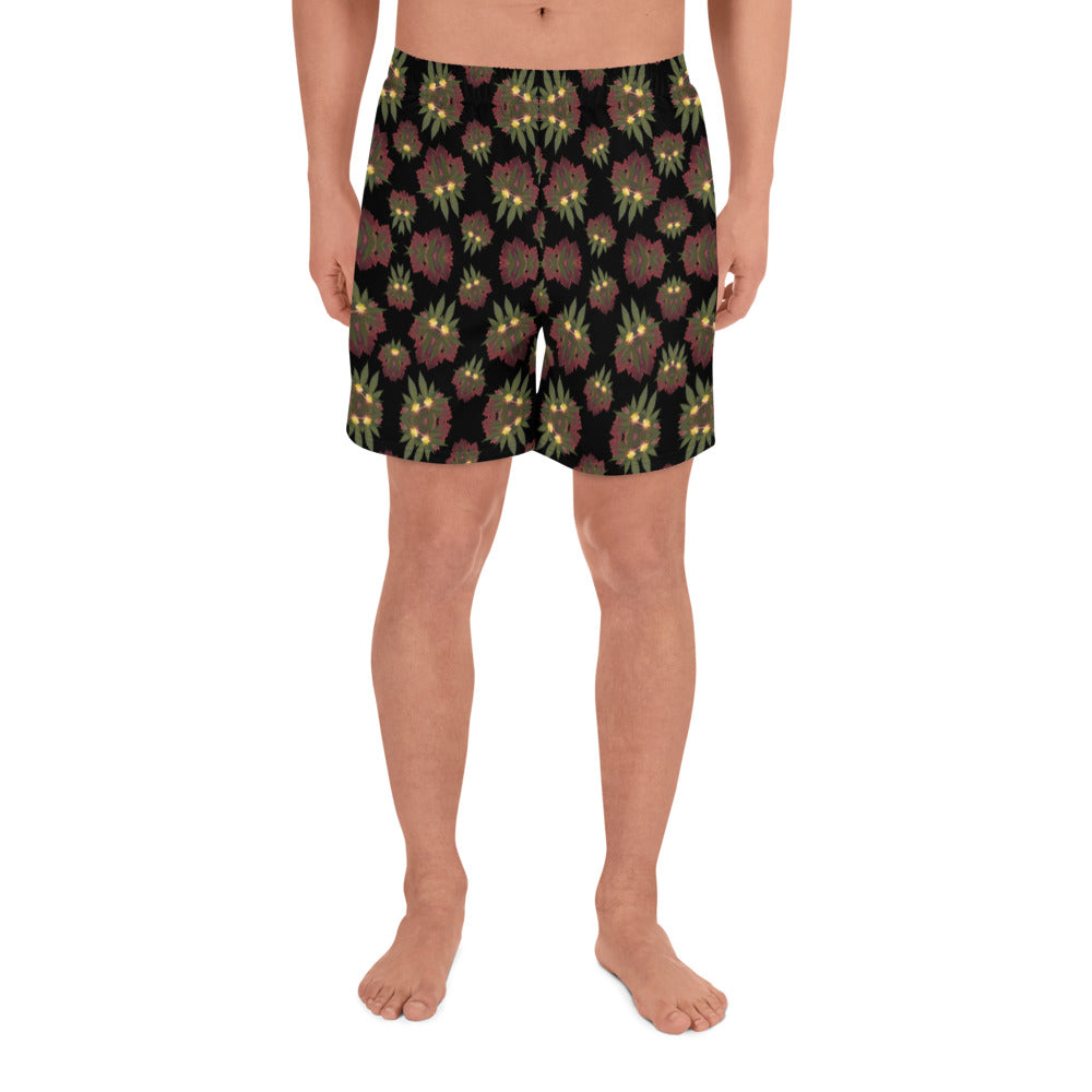 Cross Faded Playful Glitch (Midnite) AOP Men's Athletic Long Shorts
