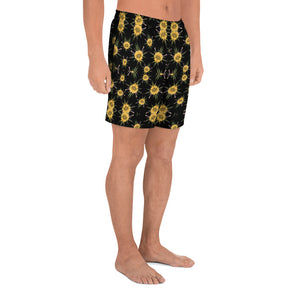 Blossom Playful Glitch (Midnite) AOP Men's Athletic Long Shorts