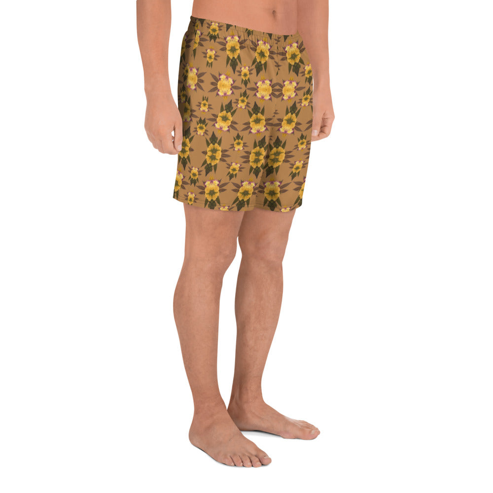 Penetration Playful Glitch (Natural) AOP Men's Athletic Long Shorts