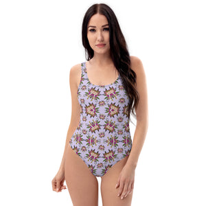 Fungeyes Playful Glitch (Purps) AOP One-Piece Swimsuit