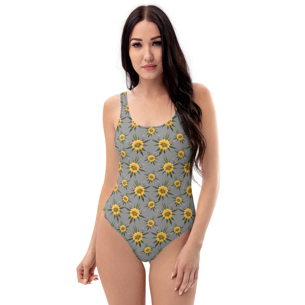 Blossom Playful (Greytful) AOP One-Piece Swimsuit