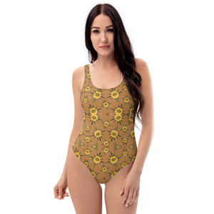 Blossom Playful Glitch (Natural) AOP One-Piece Swimsuit