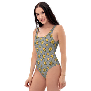 Blossom Playful (Greytful) AOP One-Piece Swimsuit