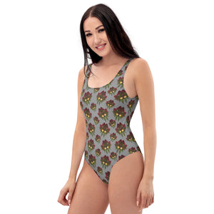 Cross Faded Playful (Greytful) AOP One-Piece Swimsuit