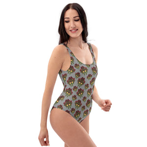 Cross Faded Playful (Greytful) AOP One-Piece Swimsuit