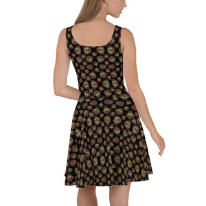 Cross Faded Playful Glitch (Midnite) AOP Skater Dress