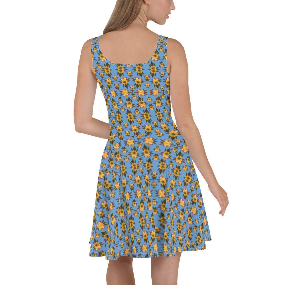 Penetration Playful Glitch (Sky) AOP Skater Dress