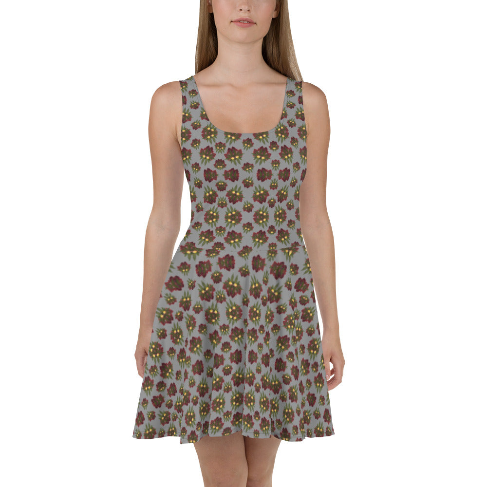 Cross Faded Playful Glitch (Greytful) AOP Skater Dress