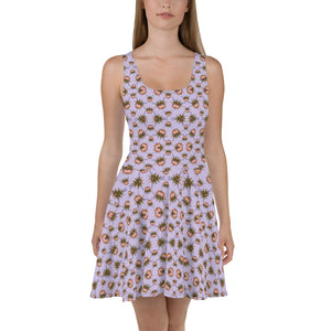 Smoochie Boochie Playful Glitch (Purps) AOP Skater Dress