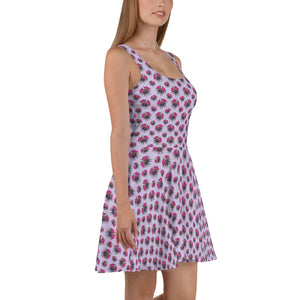 Bogan Kisses Playful (Purps) AOP Skater Dress