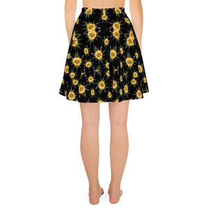 Blossom Playful Glitch (Midnite) AOP Skater Skirt