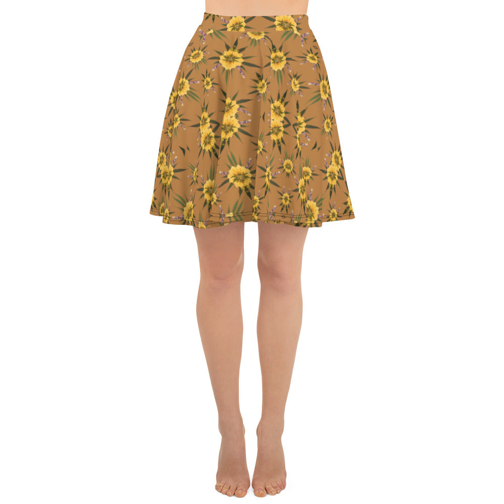 Blossom Playful Glitch (Natural) AOP Skater Skirt