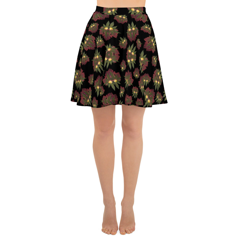 Cross Faded Playful Glitch (Midnite) AOP Skater Skirt