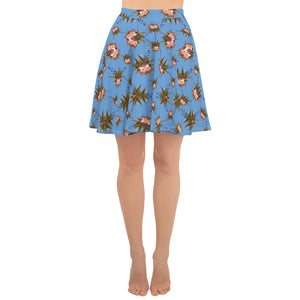 Smoochie Boochie Playful Glitch (Sky) AOP Skater Skirt