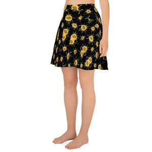 Blossom Playful Glitch (Midnite) AOP Skater Skirt