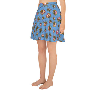 Smoochie Boochie Playful Glitch (Sky) AOP Skater Skirt