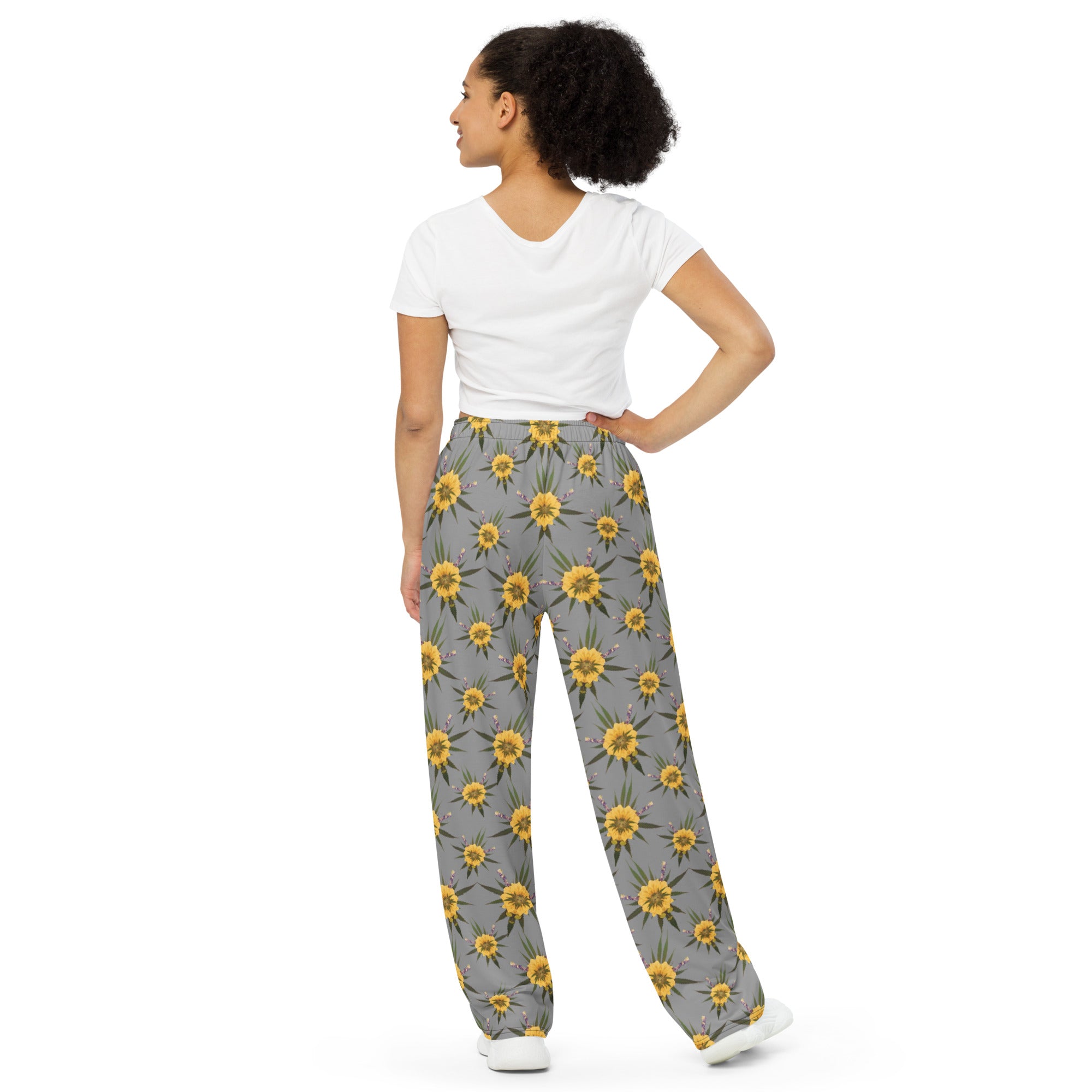 Blossom Playful (Greytful) All-over print unisex wide-leg pants