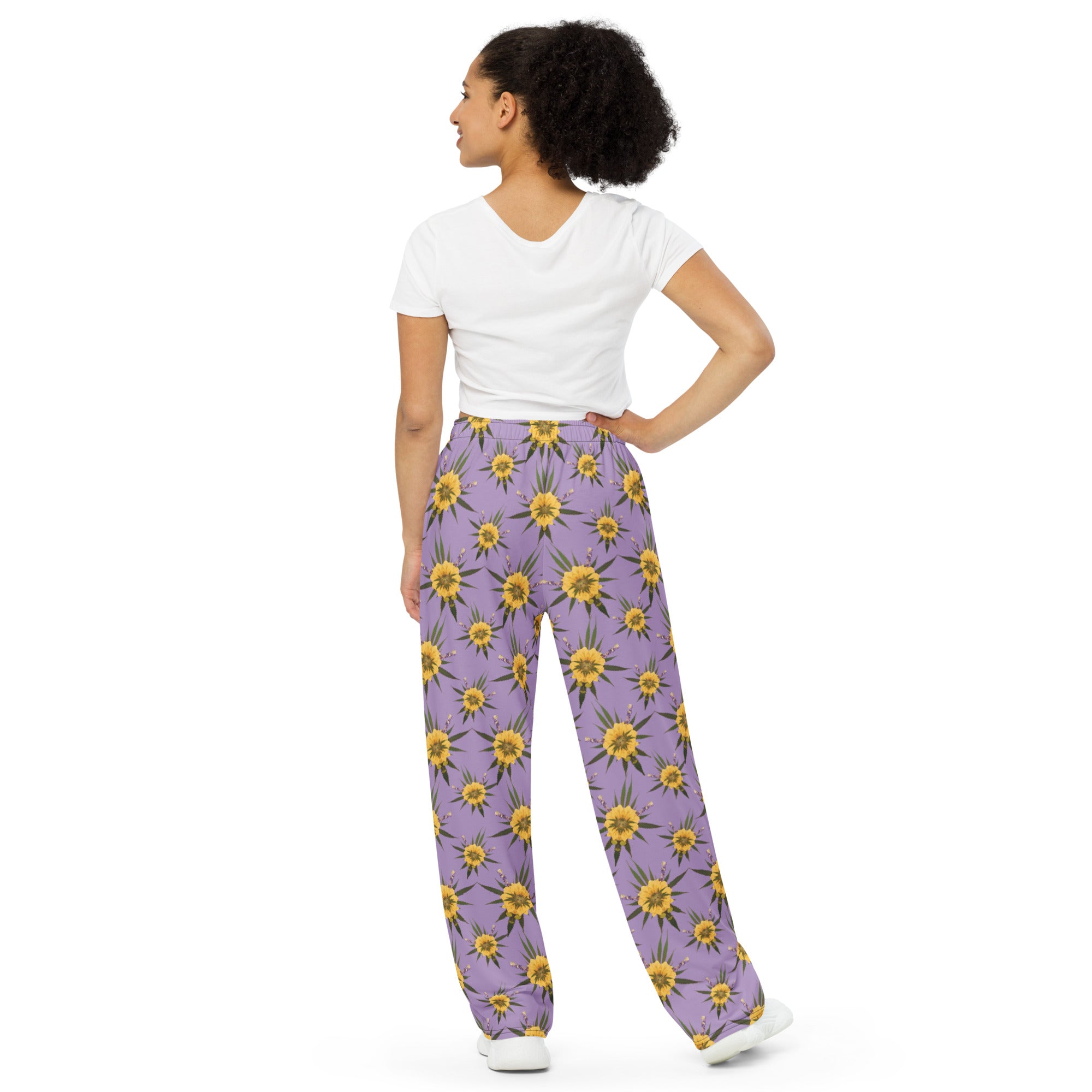 Blossom Playful (Purps) All-over print unisex wide-leg pants