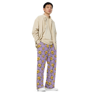 Blossom Playful (Purps) All-over print unisex wide-leg pants