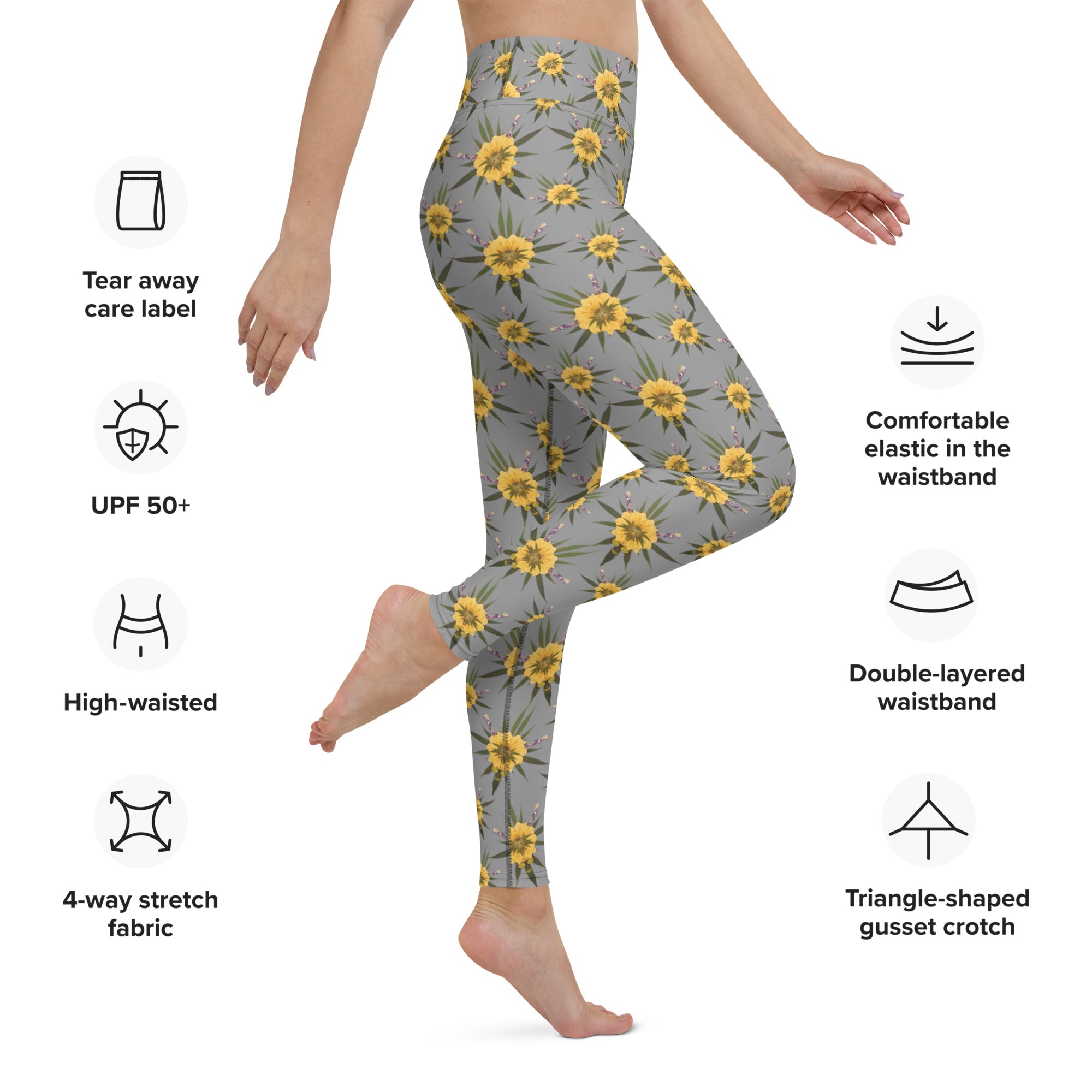 Blossom Playful (Greytful) AOP Yoga Leggings