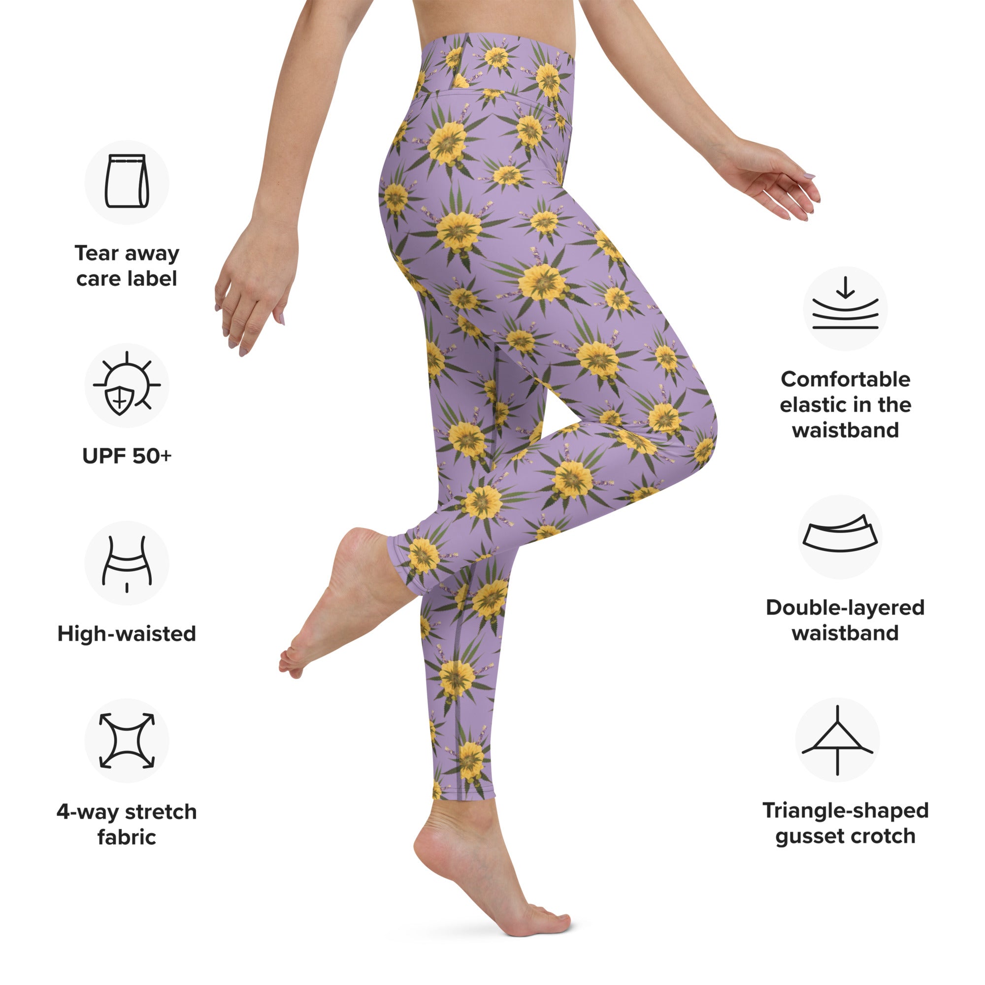 Blossom Playful (Purps) AOP Yoga Leggings