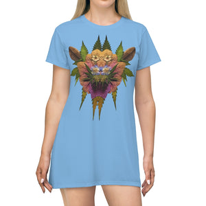 Bryar Rabbit (Sky) All Over Print T-Shirt Dress
