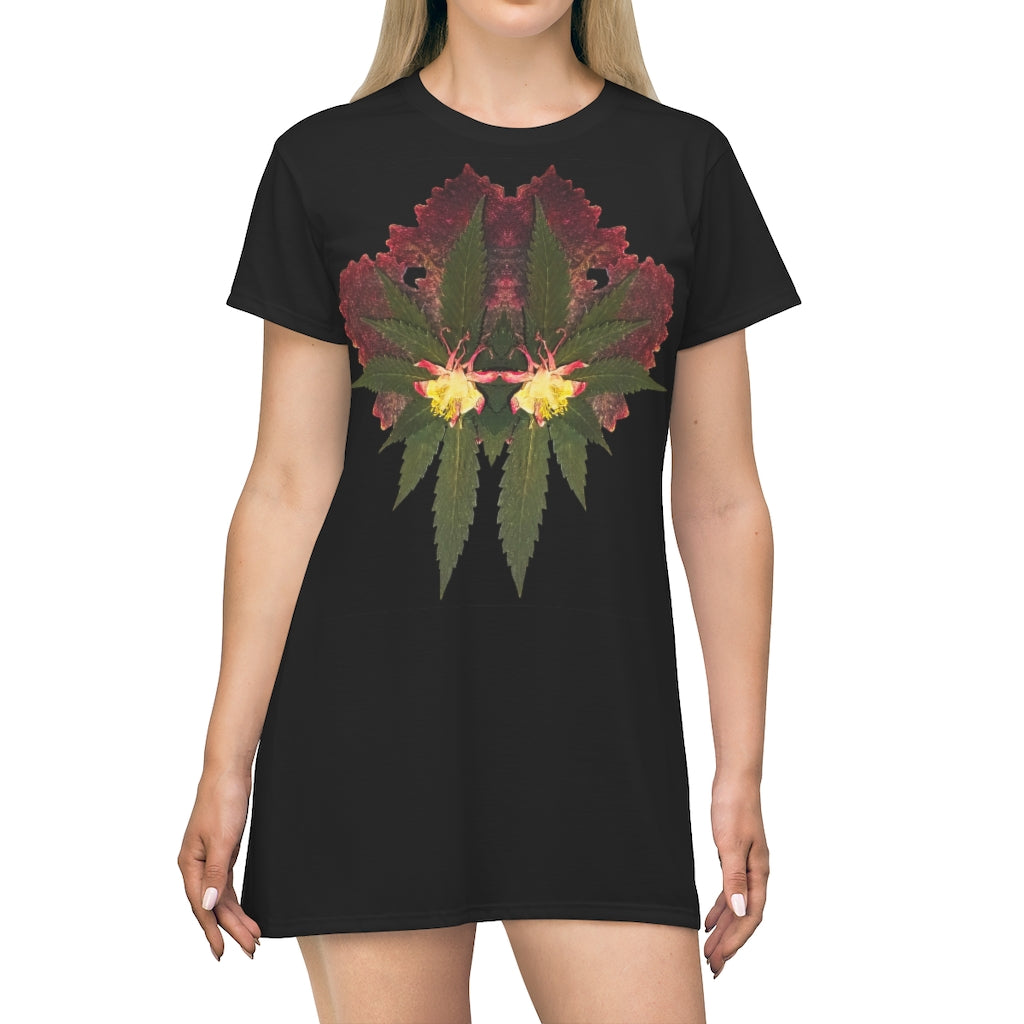 Cross Faded (Midnite) All Over Print T-Shirt Dress (Logo)