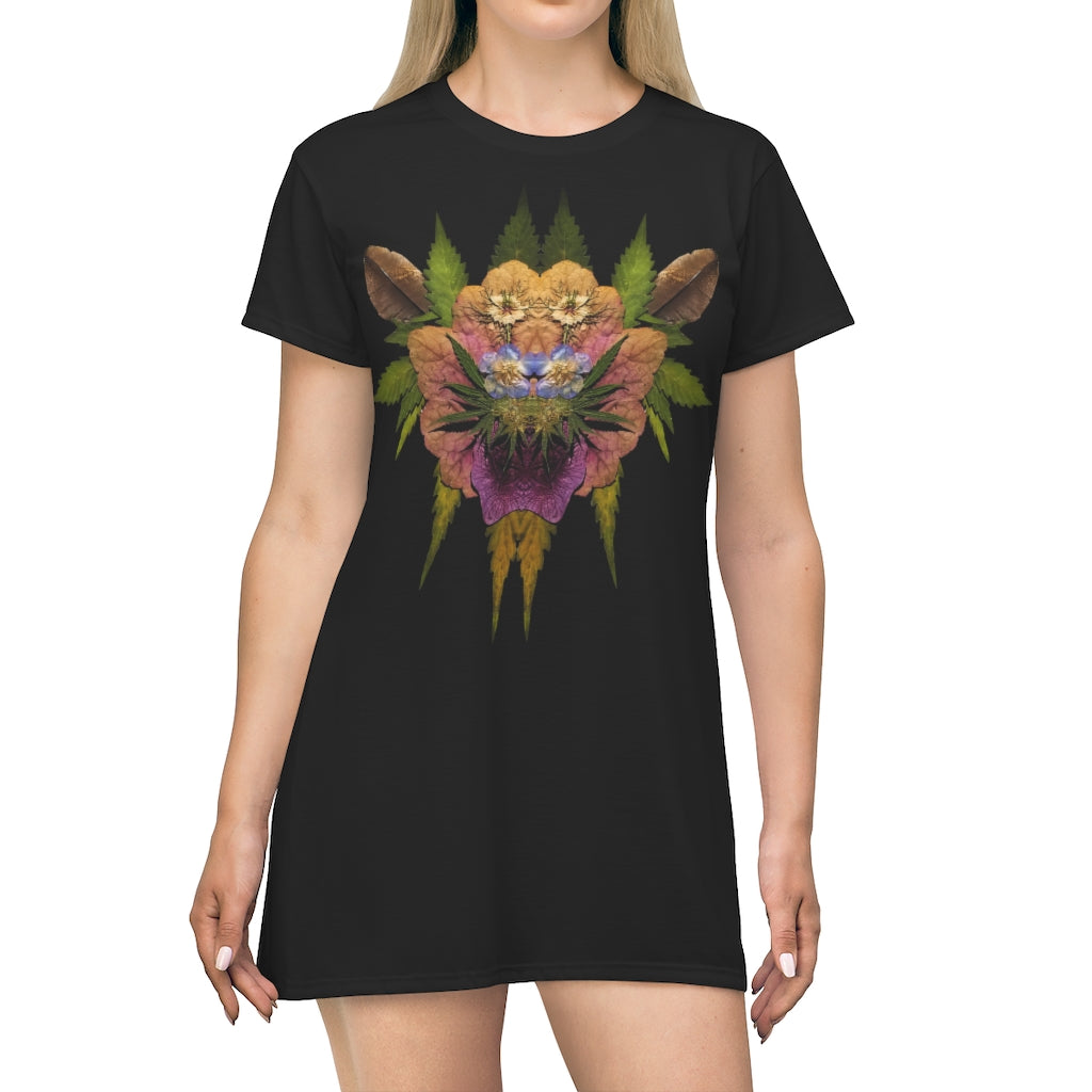 Bryar Rabbit (Midnite) All Over Print T-Shirt Dress (Logo)