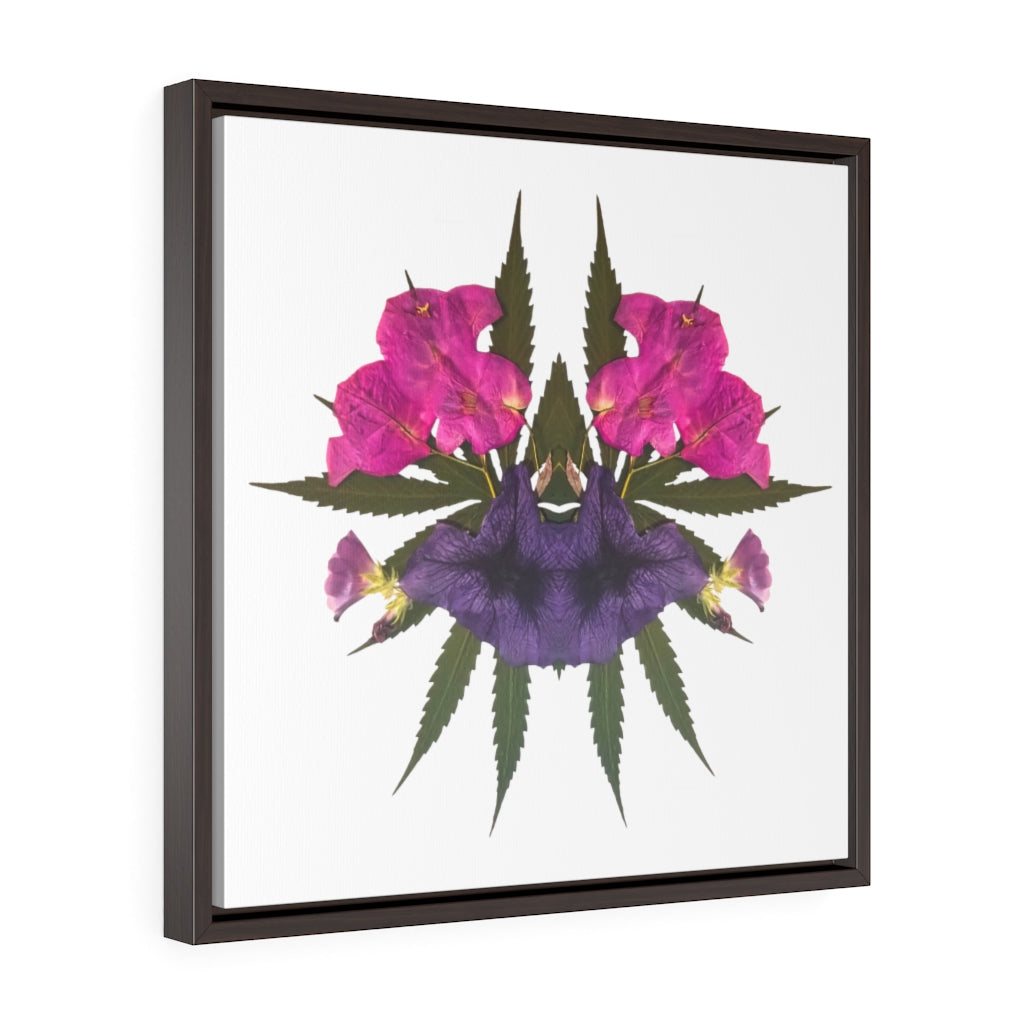 Bogan-Kisses (Whiteout) Square Framed Premium Gallery Wrap Canvas