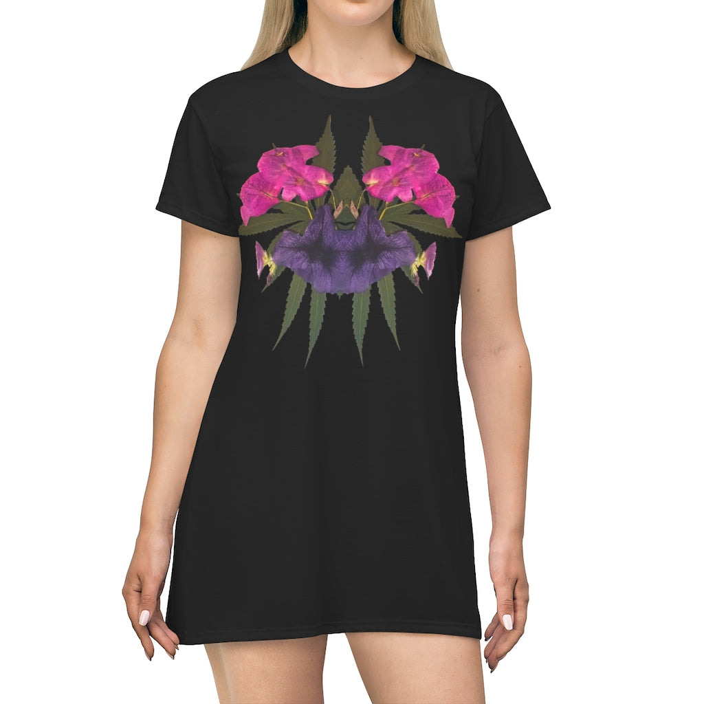 Bogan-Kisses (Midnite) All Over Print T-Shirt Dress (Logo)